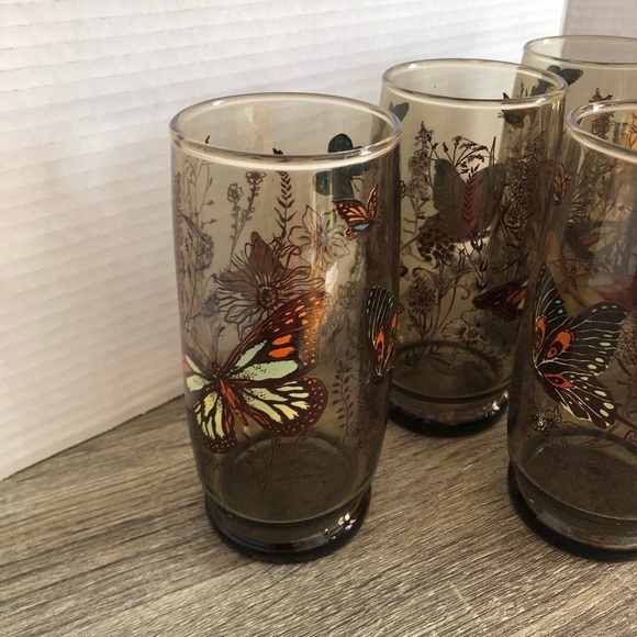 MCM Libbey Butterfly Glasses - Picture 7 of 9